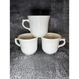 Set of 3 Vintage 3.25” Pfaltzgraff Heritage White Mugs Coffee Tea Cups *
